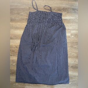 A New Day Navy Striped Smocked Midi Dress | XXL - Lightweight